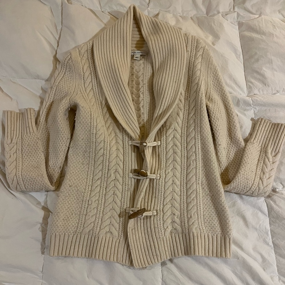 Warm cream sweater from Banana Republic.